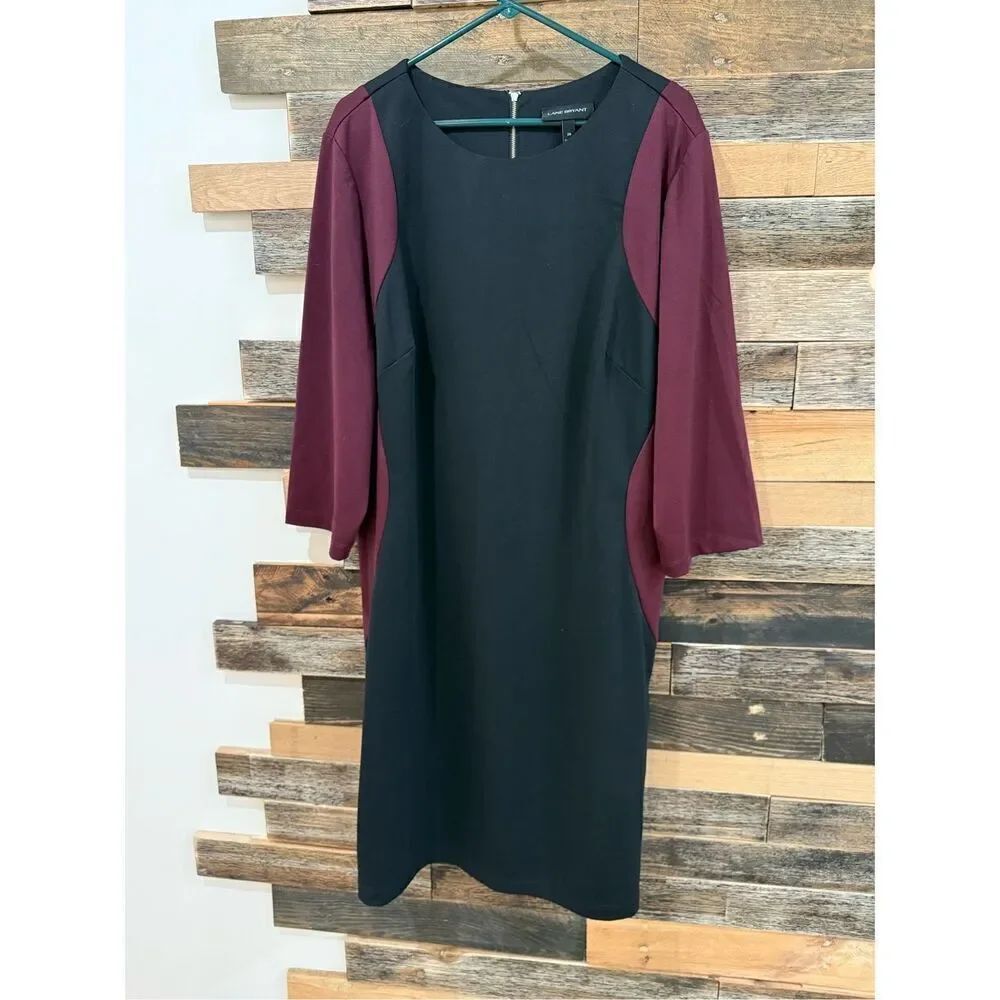 Lane Bryant 3/4 Sleeve Knee Length Sheath Dress Sz 26